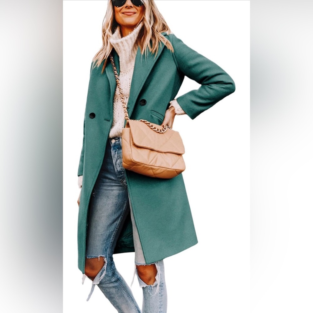 🆕Casual Notch Lapel Single-Breasted Peacoat Wool
 Coat